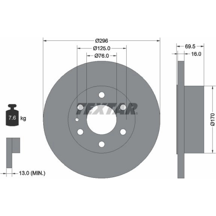 Textar 93229100 Bremsscheibe Textar 93229100 Bremsscheibe