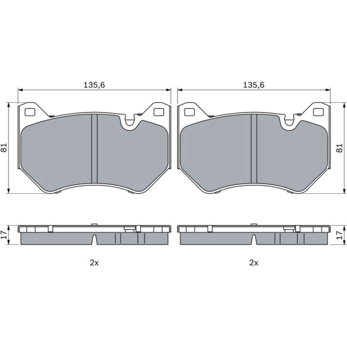 BOSCH 0 986 424 966 Bremsbelagsatz, Scheibenbremse BOSCH 0 986 424 966 Bremsbelagsatz, Scheibenbremse
