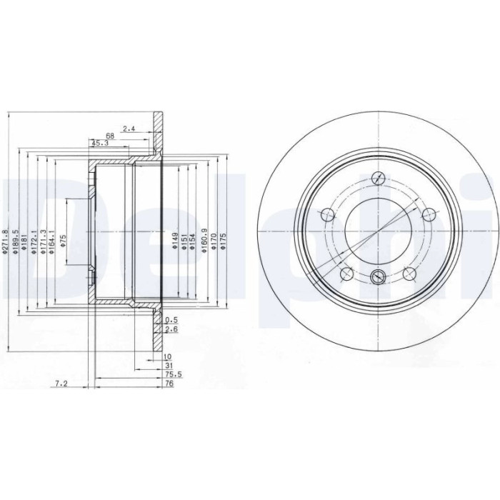 Delphi BG3592 Bremsscheibe