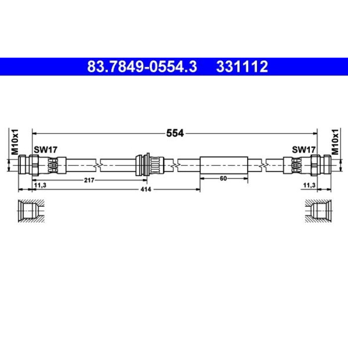 ATE 83.7849-0554.3 Bremsschlauch ATE 83.7849-0554.3 Bremsschlauch