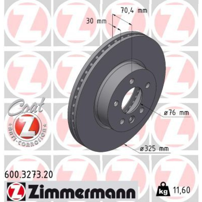 Zimmermann 600.3273.20 Bremsscheibe Coat Z