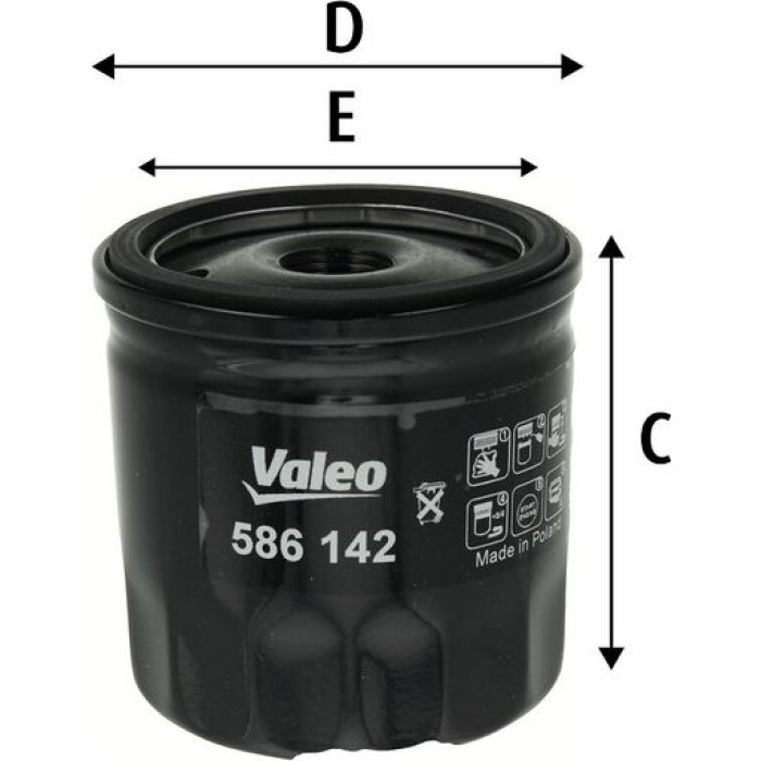 VALEO 586142 Ölfilter UNF 3/4" -16, Anschraubfilter VALEO 586142 Ölfilter UNF 3/4" -16, Anschraubfilter