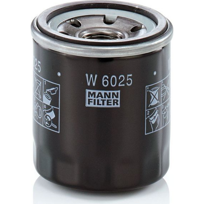 MANN-FILTER W 6025 Ölfilter M20x1.5, mit einem Rücklaufsperrventil, Anschraubfilter MANN-FILTER W 6025 Ölfilter M20x1.5, mit einem Rücklaufsperrventil, Anschraubfilter