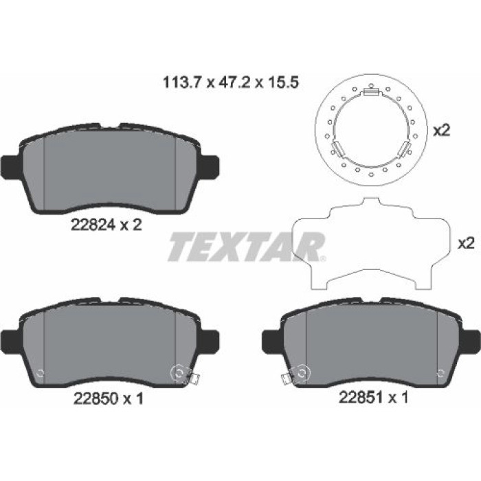 Textar 2282401 Bremsbelagsatz, Scheibenbremse Textar 2282401 Bremsbelagsatz, Scheibenbremse