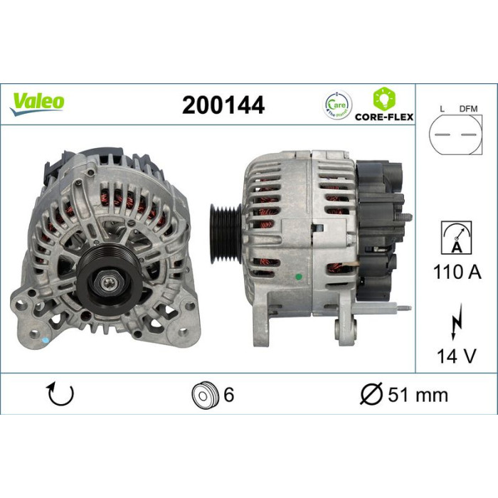 Valeo 200144 Generator CORE-FLEX Valeo 200144 Generator CORE-FLEX