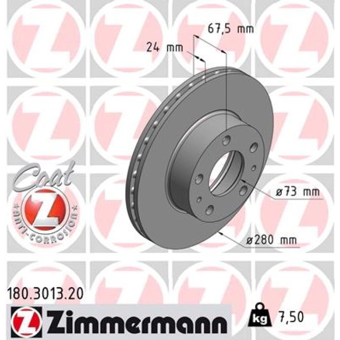ZIMMERMANN Bremsscheiben Ø280mm + Bremsbeläge Vorne für FIAT DUCATO (180.3013.20 + 24468.190.2) ZIMMERMANN Bremsscheiben Ø280mm + Bremsbeläge Vorne für FIAT DUCATO (180.3013.20 + 24468.190.2)