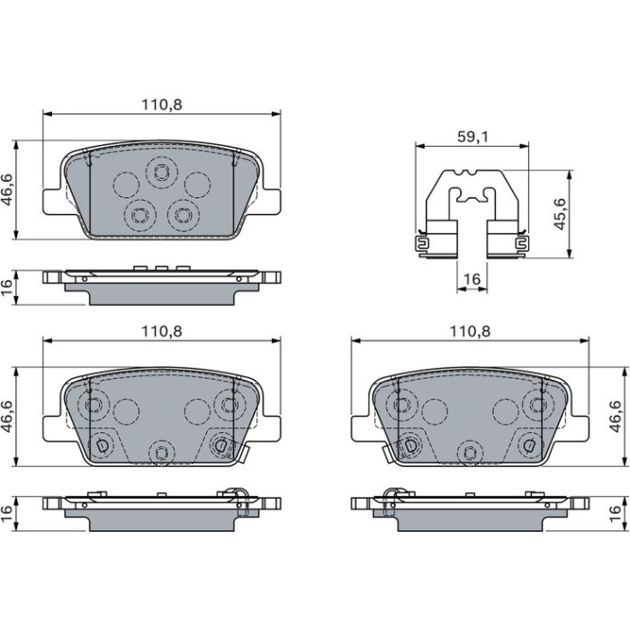 BOSCH 0 986 460 153 Bremsbelagsatz, Scheibenbremse