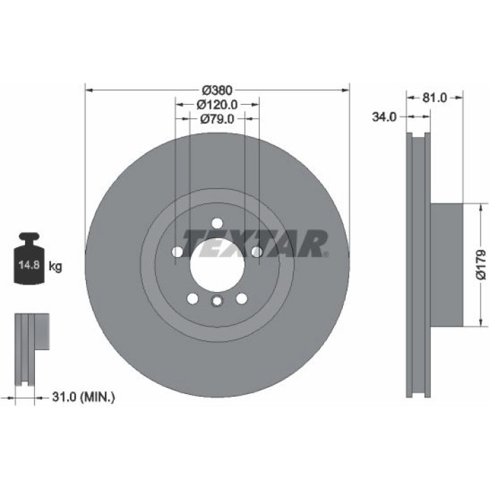 Textar 92233905 Bremsscheibe PRO+ Textar 92233905 Bremsscheibe PRO+