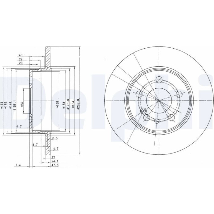 Delphi BG2738 Bremsscheibe Delphi BG2738 Bremsscheibe