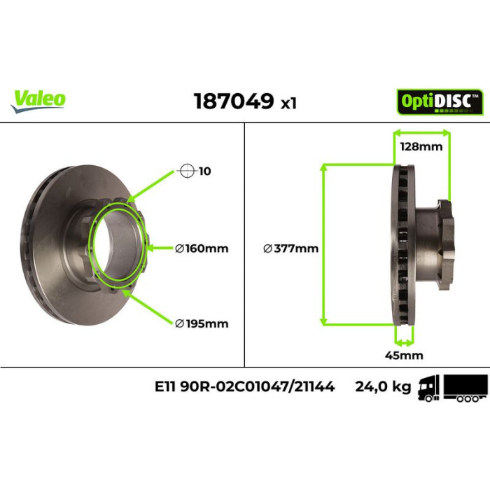Valeo 187049 Bremsscheibe OptiDISC Valeo 187049 Bremsscheibe OptiDISC