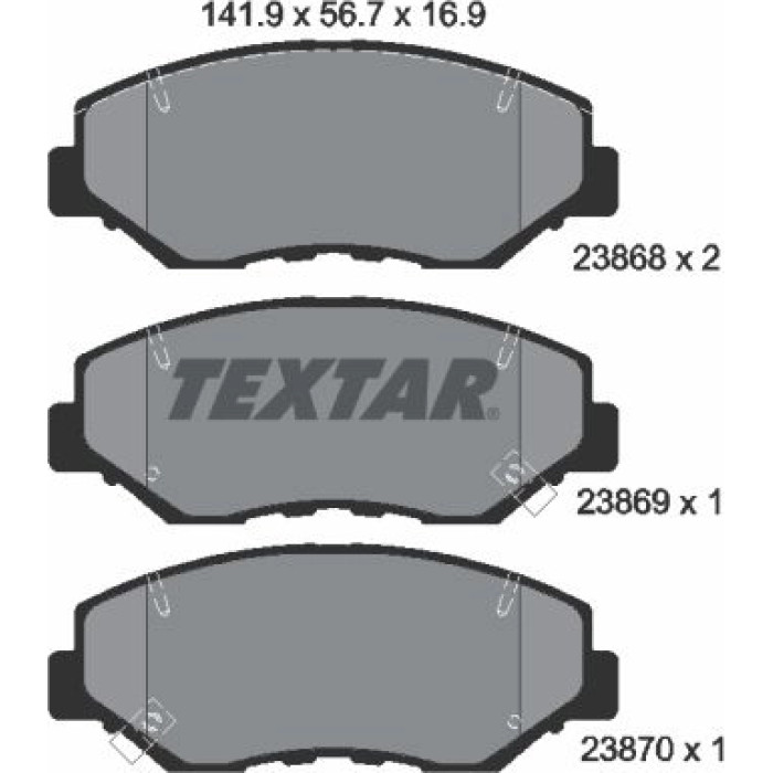 Textar 2386801 Bremsbelagsatz, Scheibenbremse Textar 2386801 Bremsbelagsatz, Scheibenbremse