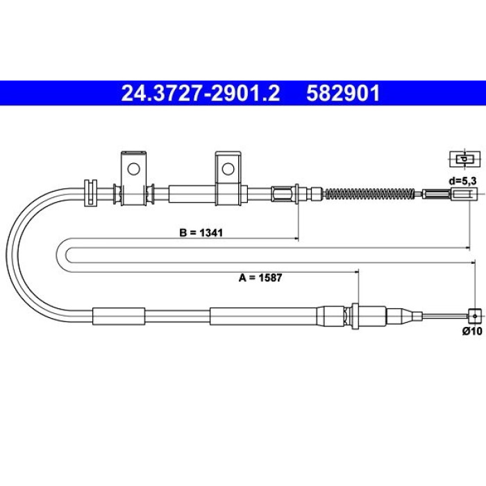 ATE 24.3727-2901.2 Seilzug, Feststellbremse ATE 24.3727-2901.2 Seilzug, Feststellbremse