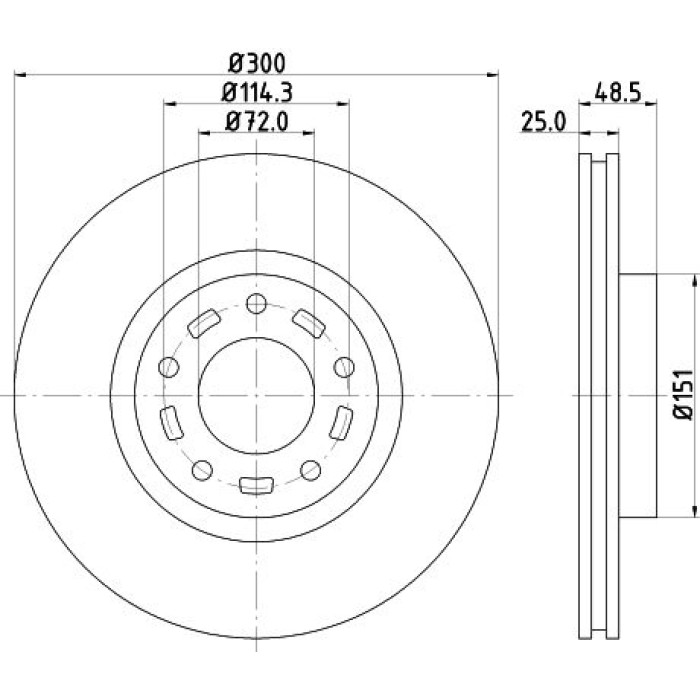 Hella Pagid 8DD 355 128-241 Bremsscheibe Pro High Carbon