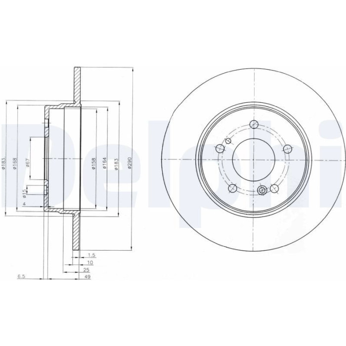 Delphi BG3601 Bremsscheibe