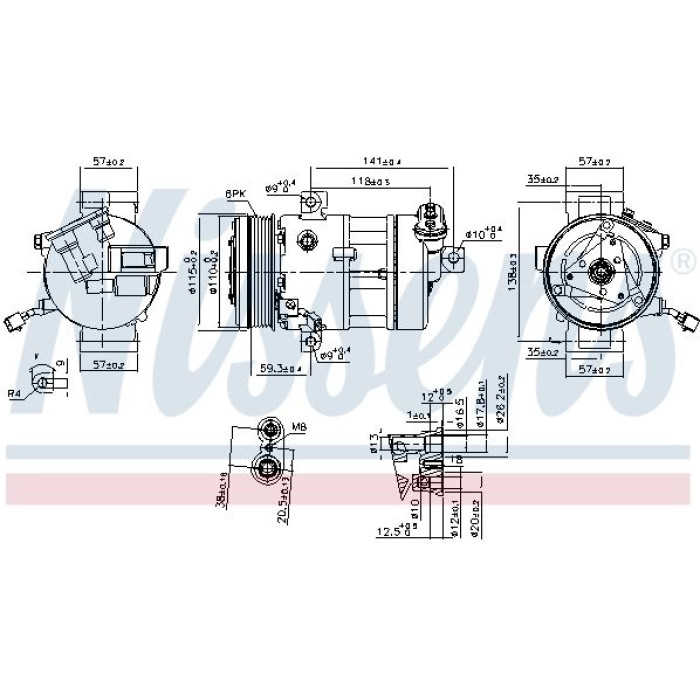 Nissens 890667 Kompressor, Klimaanlage FIRST FIT