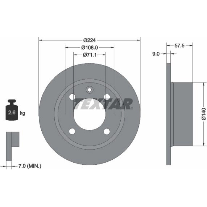 Textar 92059700 Bremsscheibe Textar 92059700 Bremsscheibe