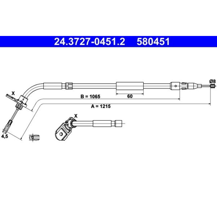 ATE 24.3727-0451.2 Seilzug, Feststellbremse