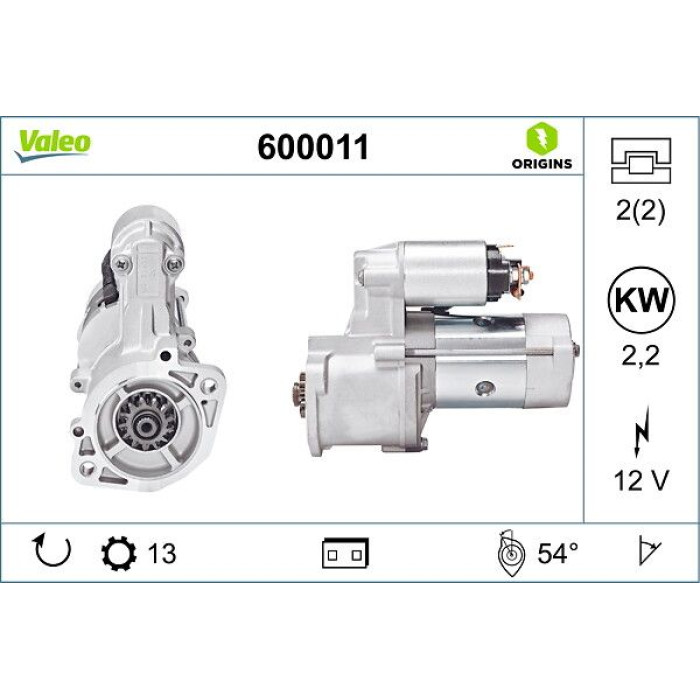 Valeo 600011 Starter ORIGINS - NEW O.E. TECHNOLOGIE Valeo 600011 Starter ORIGINS - NEW O.E. TECHNOLOGIE