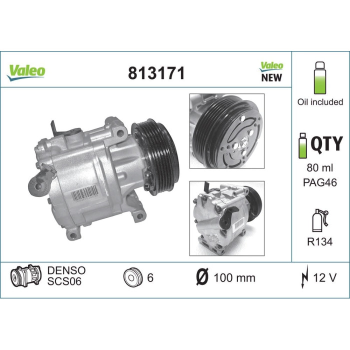 Valeo 813171 Kompressor, Klimaanlage CORE-FLEX Valeo 813171 Kompressor, Klimaanlage CORE-FLEX