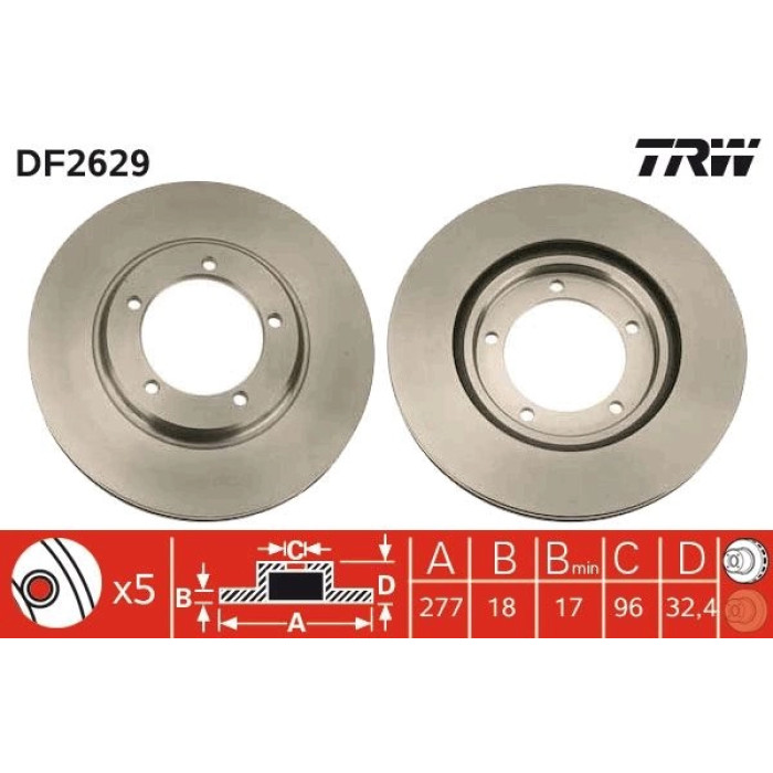 TRW DF2629 Bremsscheibe TRW DF2629 Bremsscheibe
