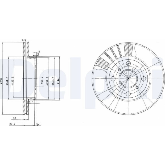 Delphi BG3424 Bremsscheibe Delphi BG3424 Bremsscheibe