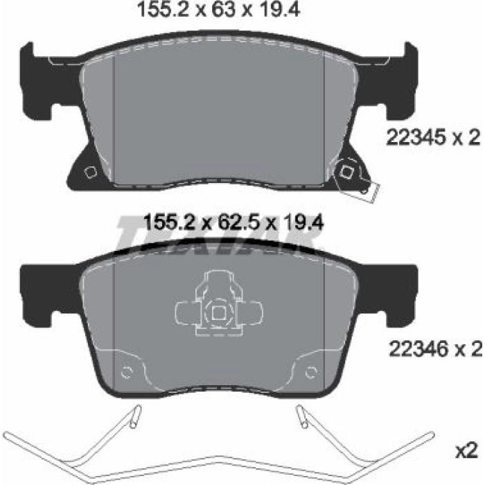 Textar 2234501 Bremsbelagsatz, Scheibenbremse