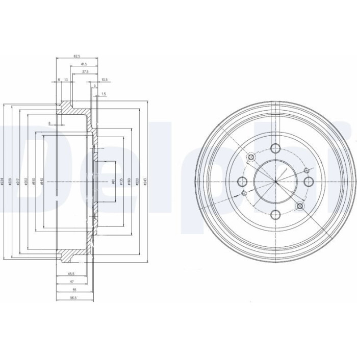 Delphi BF280 Bremstrommel