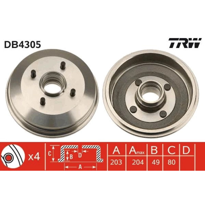 TRW DB4305 Bremstrommel TRW DB4305 Bremstrommel