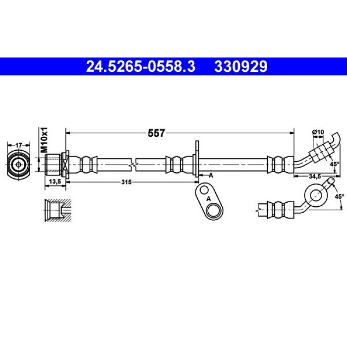 ATE 24.5265-0558.3 Bremsschlauch ATE 24.5265-0558.3 Bremsschlauch