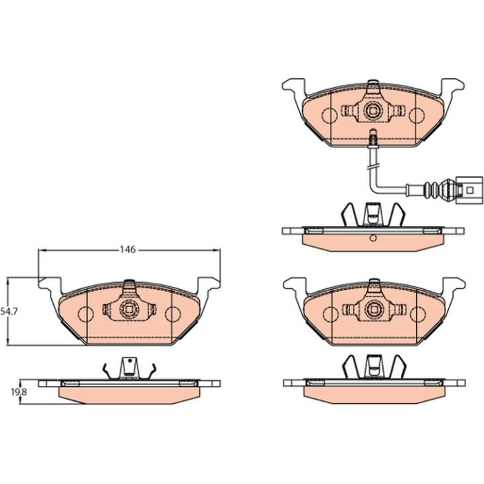 TRW GDB2108 Bremsbelagsatz, Scheibenbremse COTEC TRW GDB2108 Bremsbelagsatz, Scheibenbremse COTEC