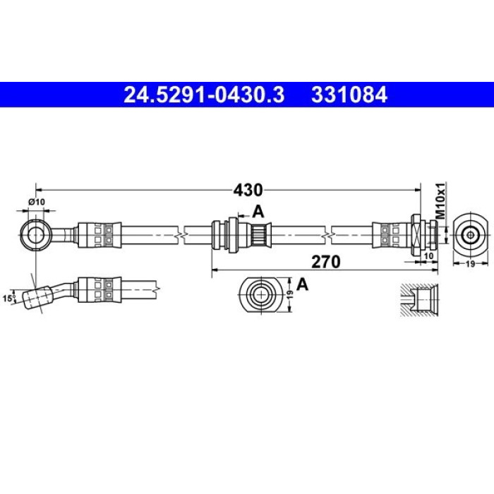 ATE 24.5291-0430.3 Bremsschlauch