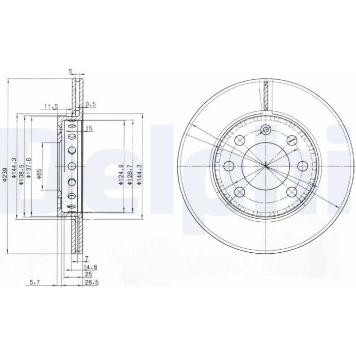 Delphi BG3658 Bremsscheibe Delphi BG3658 Bremsscheibe