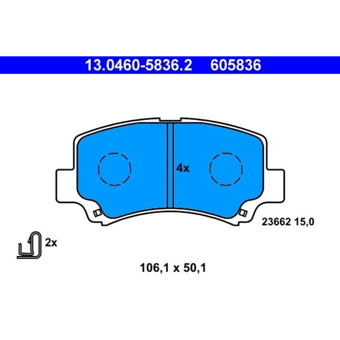 ATE 13.0460-5836.2 Bremsbelagsatz, Scheibenbremse ATE 13.0460-5836.2 Bremsbelagsatz, Scheibenbremse