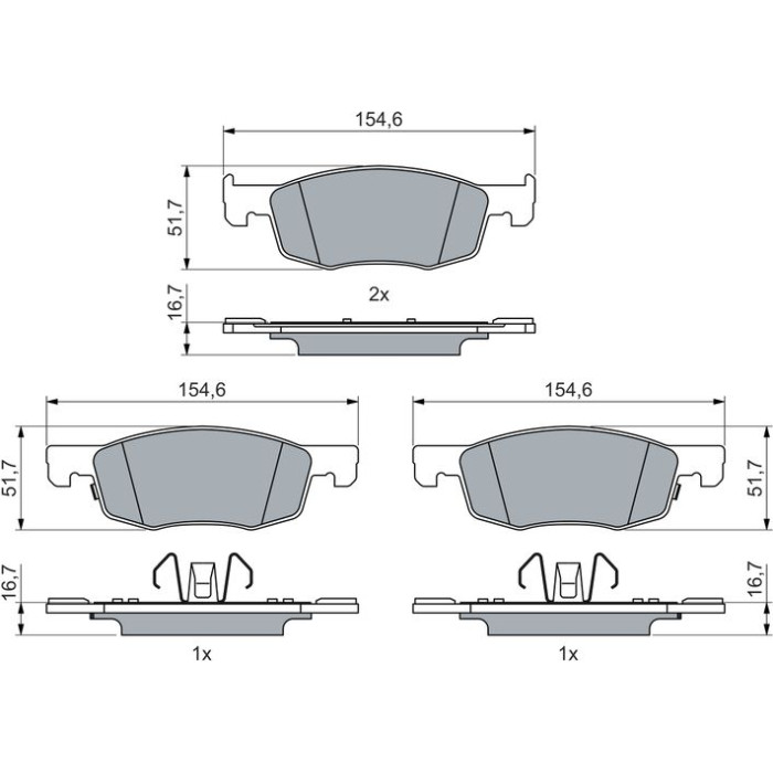 BOSCH 0 986 460 018 Bremsbelagsatz, Scheibenbremse BOSCH 0 986 460 018 Bremsbelagsatz, Scheibenbremse