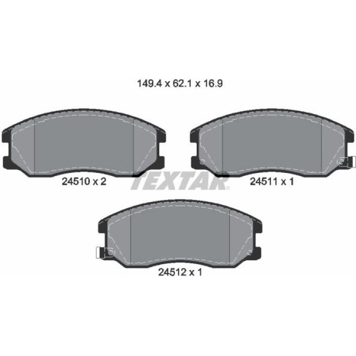 Textar 2451001 Bremsbelagsatz, Scheibenbremse Q+ Textar 2451001 Bremsbelagsatz, Scheibenbremse Q+