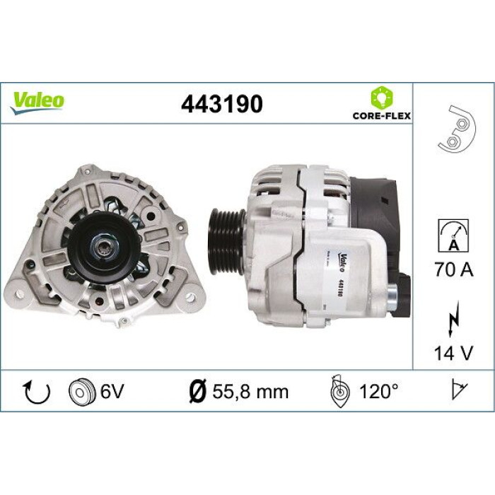 Valeo 443190 Generator CORE-FLEX Valeo 443190 Generator CORE-FLEX