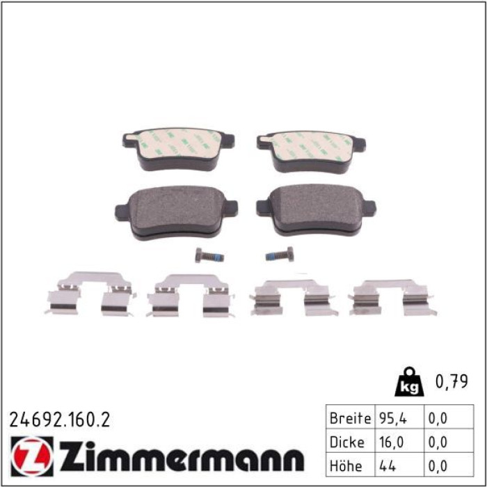 Zimmermann 24692.160.2 Bremsbelagsatz, Scheibenbremse Zimmermann 24692.160.2 Bremsbelagsatz, Scheibenbremse
