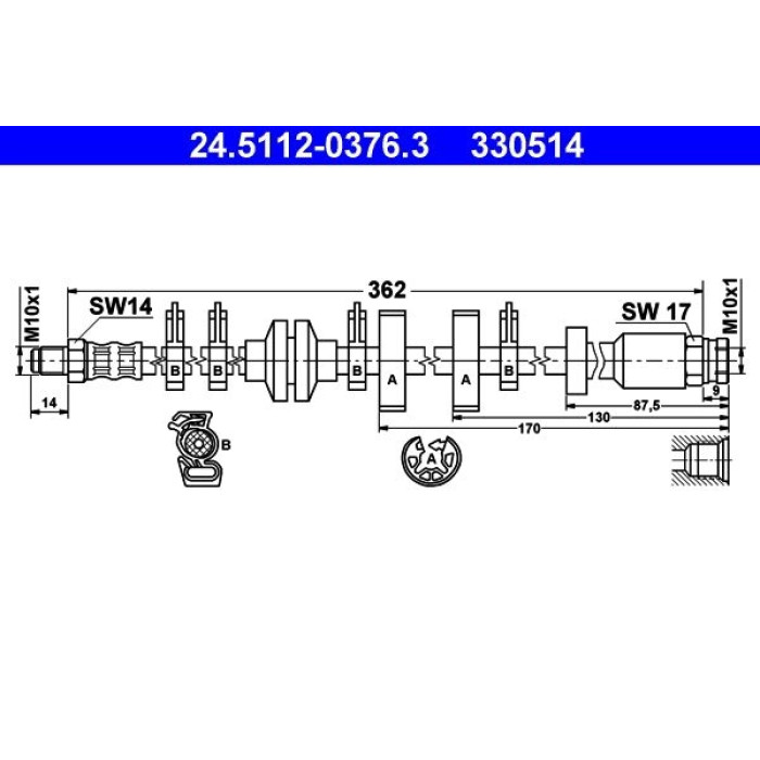 ATE 24.5112-0376.3 Bremsschlauch ATE 24.5112-0376.3 Bremsschlauch