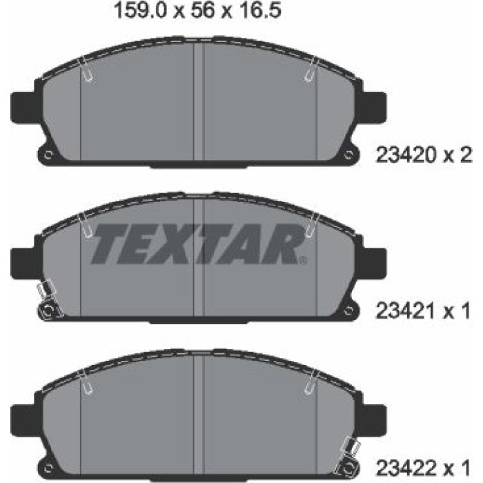 Textar 2342001 Bremsbelagsatz, Scheibenbremse Textar 2342001 Bremsbelagsatz, Scheibenbremse