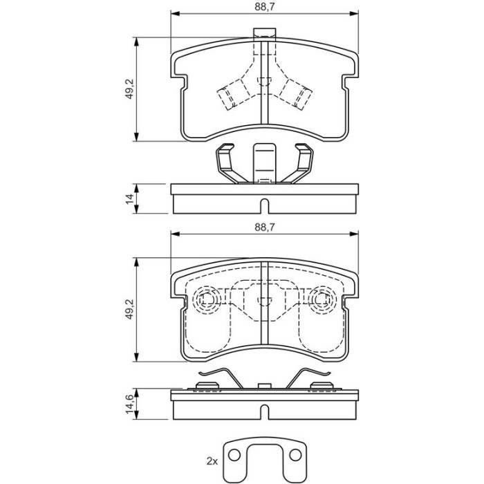 BOSCH 0 986 424 642 Bremsbelagsatz, Scheibenbremse