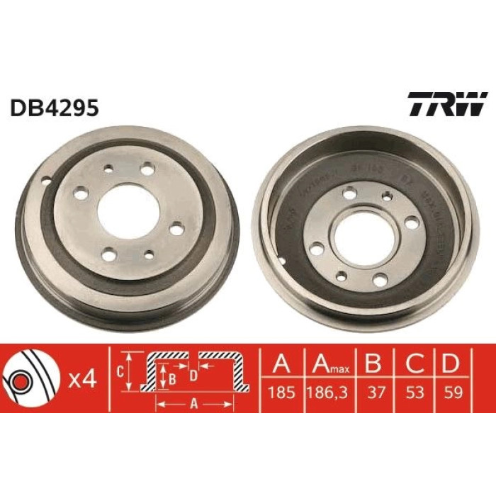TRW DB4295 Bremstrommel TRW DB4295 Bremstrommel