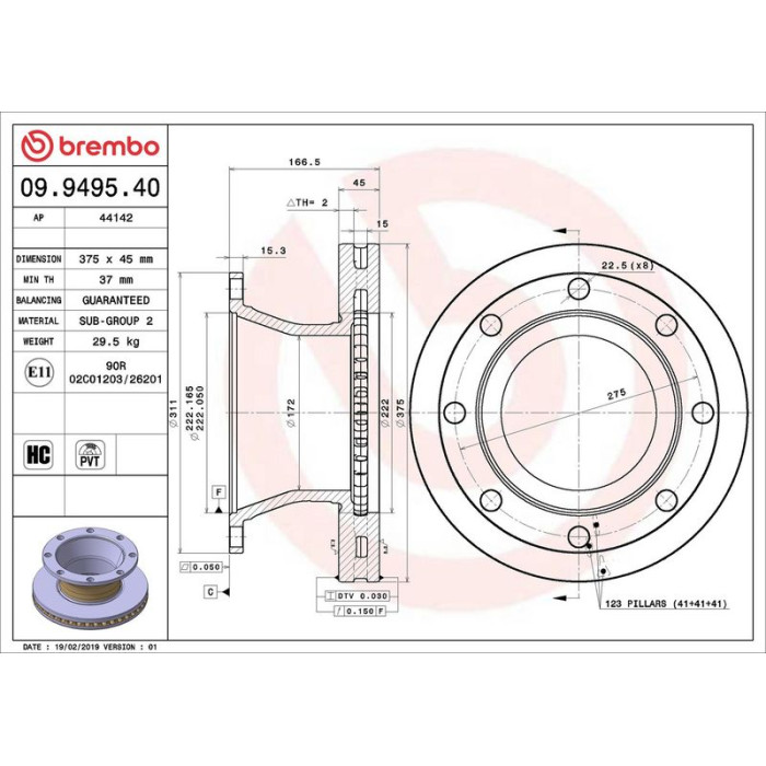 Brembo 09.9495.40 Bremsscheibe PRIME LINE