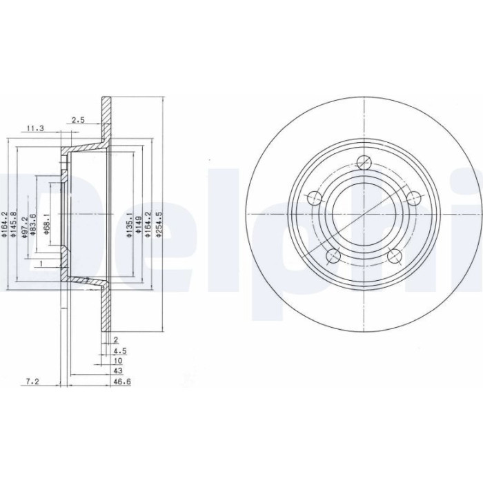 Delphi BG3672 Bremsscheibe Delphi BG3672 Bremsscheibe