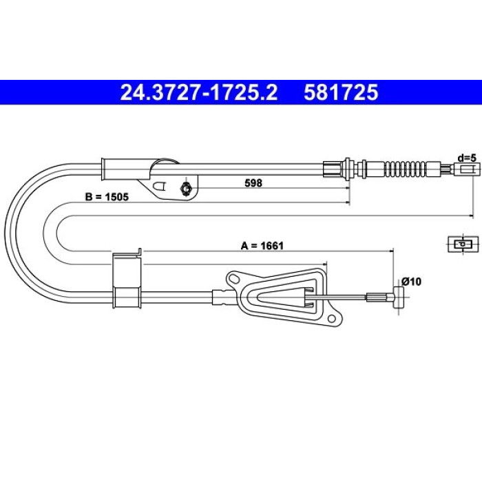 ATE 24.3727-1725.2 Seilzug, Feststellbremse ATE 24.3727-1725.2 Seilzug, Feststellbremse