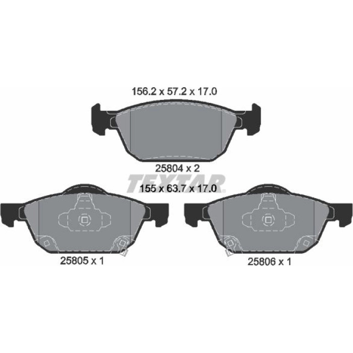 Textar 2580401 Bremsbelagsatz, Scheibenbremse Q+