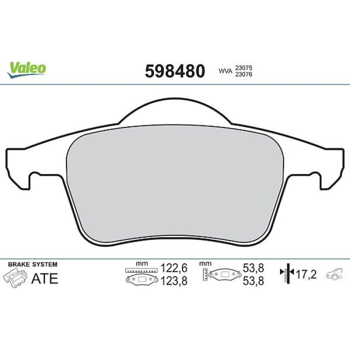 Valeo 598480 Bremsbelagsatz, Scheibenbremse