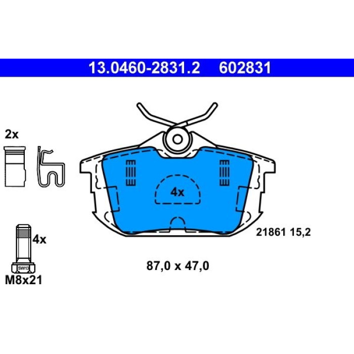Bremsbelagsatz, Scheibenbremse 13.0460-2831.2 Bremsbelagsatz, Scheibenbremse 13.0460-2831.2