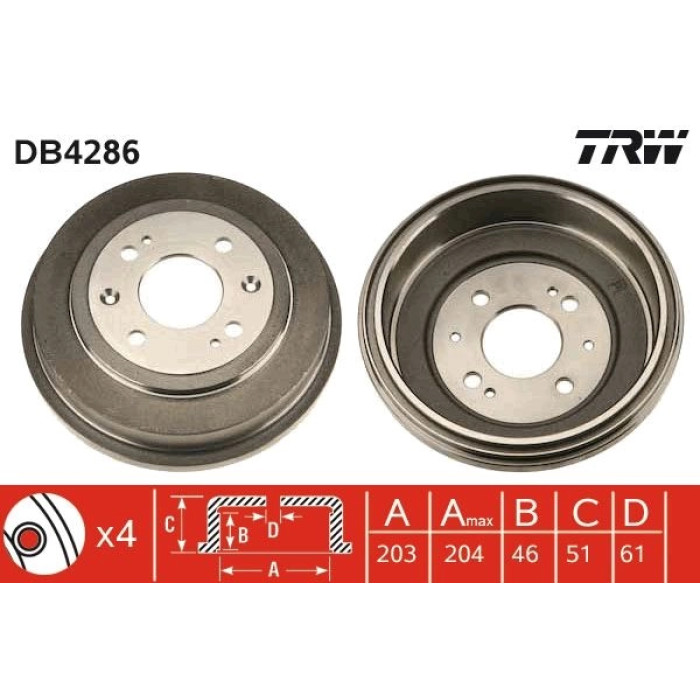 TRW DB4286 Bremstrommel