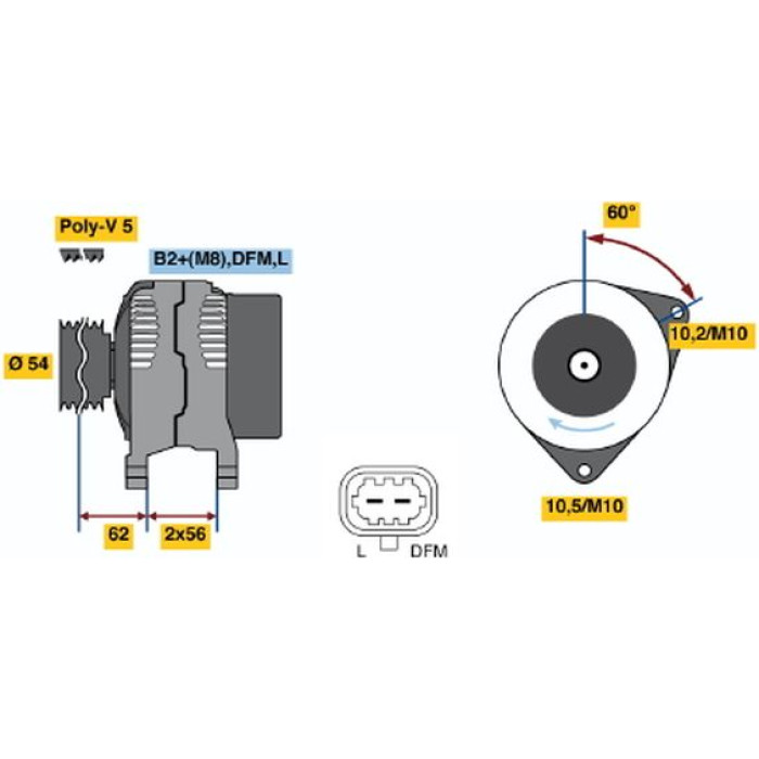 BOSCH 0 124 425 057 Generator BOSCH 0 124 425 057 Generator