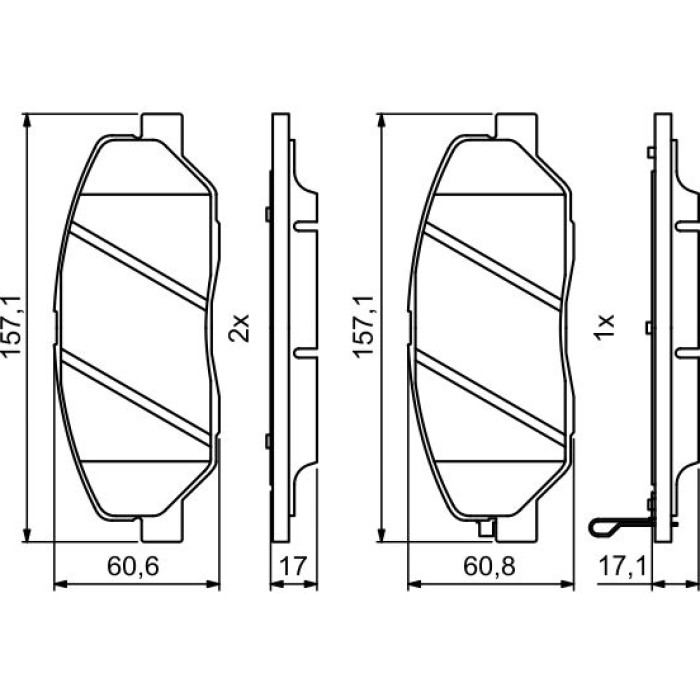 BOSCH 0 986 494 227 Bremsbelagsatz, Scheibenbremse BOSCH 0 986 494 227 Bremsbelagsatz, Scheibenbremse
